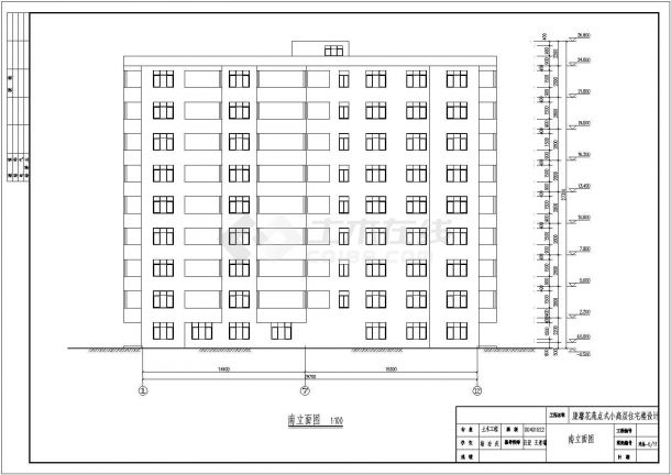3060平米9层框架住宅楼建筑设计CAD施工图-图一