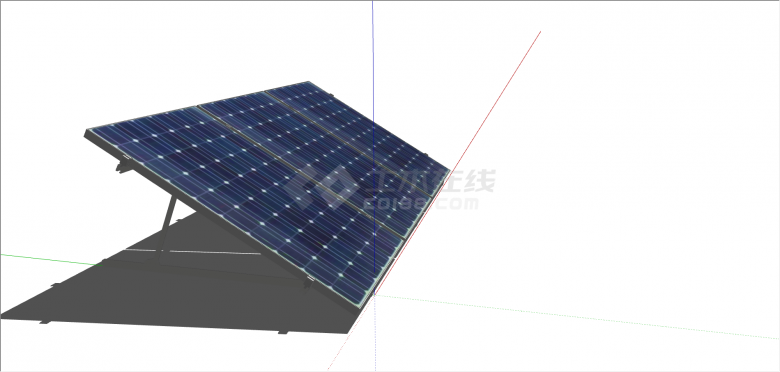 白色圆点图纹太阳能电池板组合su模型-图二