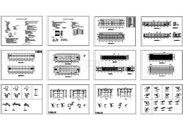 淮北中学学生宿舍楼规划设计建筑施工cad图，共十二张-图一
