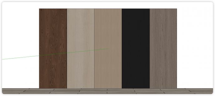 实木纹理护墙板su模型_图1