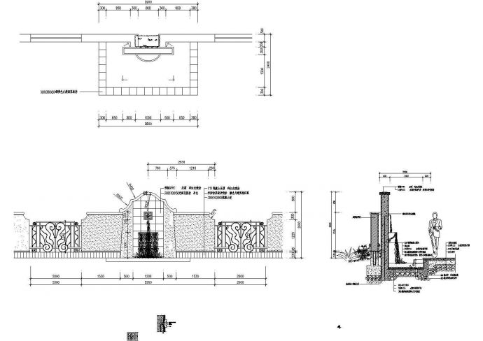 某水景墙建筑设计施工CAD参考图_图1