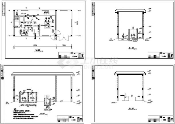 [山西]某四万吨污水厂中水回用工艺设计施工CAD图纸-图二