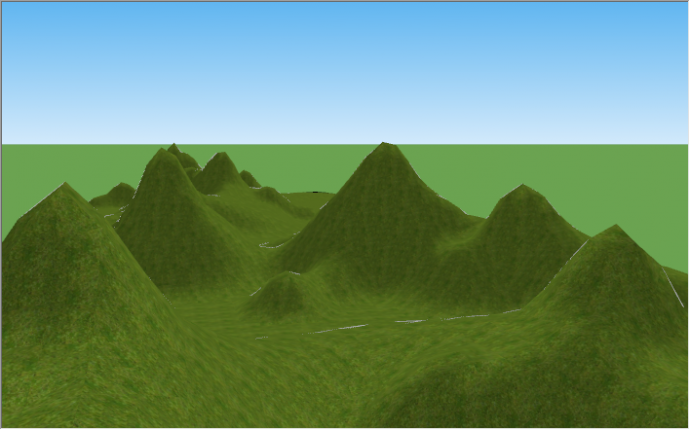 现代绿色山体山脉装饰su模型_图1