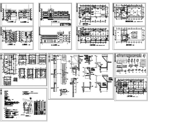 2600平方米框架结构3层办公楼建筑cad施工图_图1