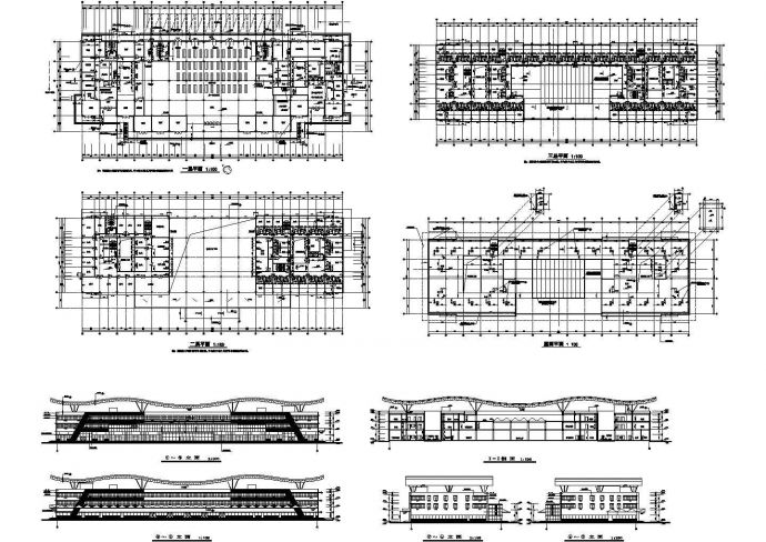 某地方三层汽车站全套建筑设计cad图纸_图1