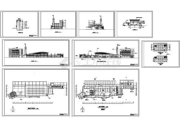 4层3200平米二级汽车站建筑设计cad图纸-图一