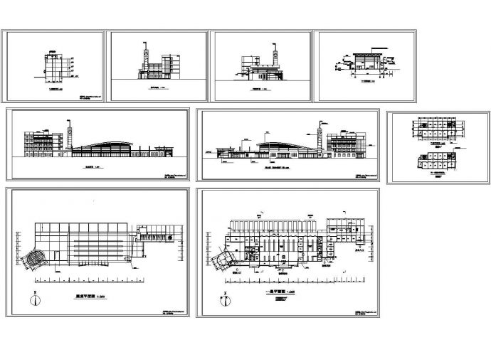 4层3200平米二级汽车站建筑设计cad图纸_图1