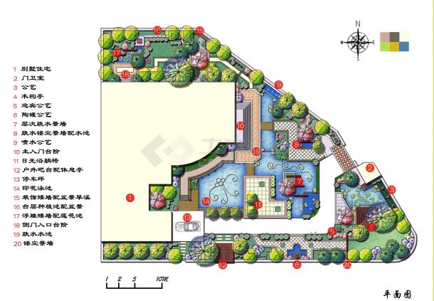 别墅样板房庭院景观设计方案-图二