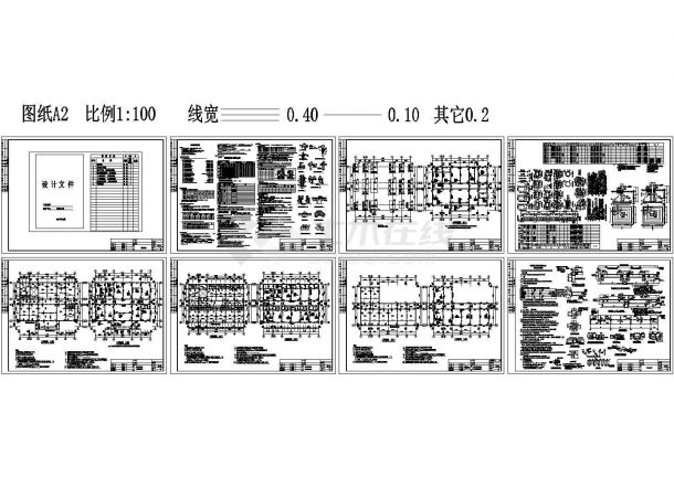 [广东]某三层办公楼建筑结构cad设计施工图-图二