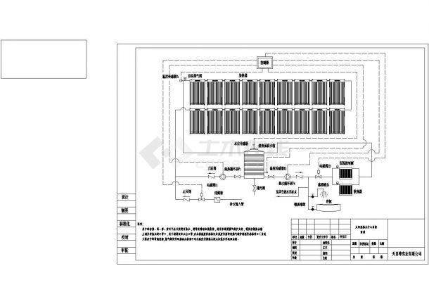 太阳能热水中心系统CAD简图-图一