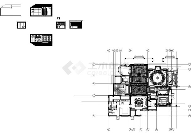 某欧式三层庄园别墅室内设计施工图-图一