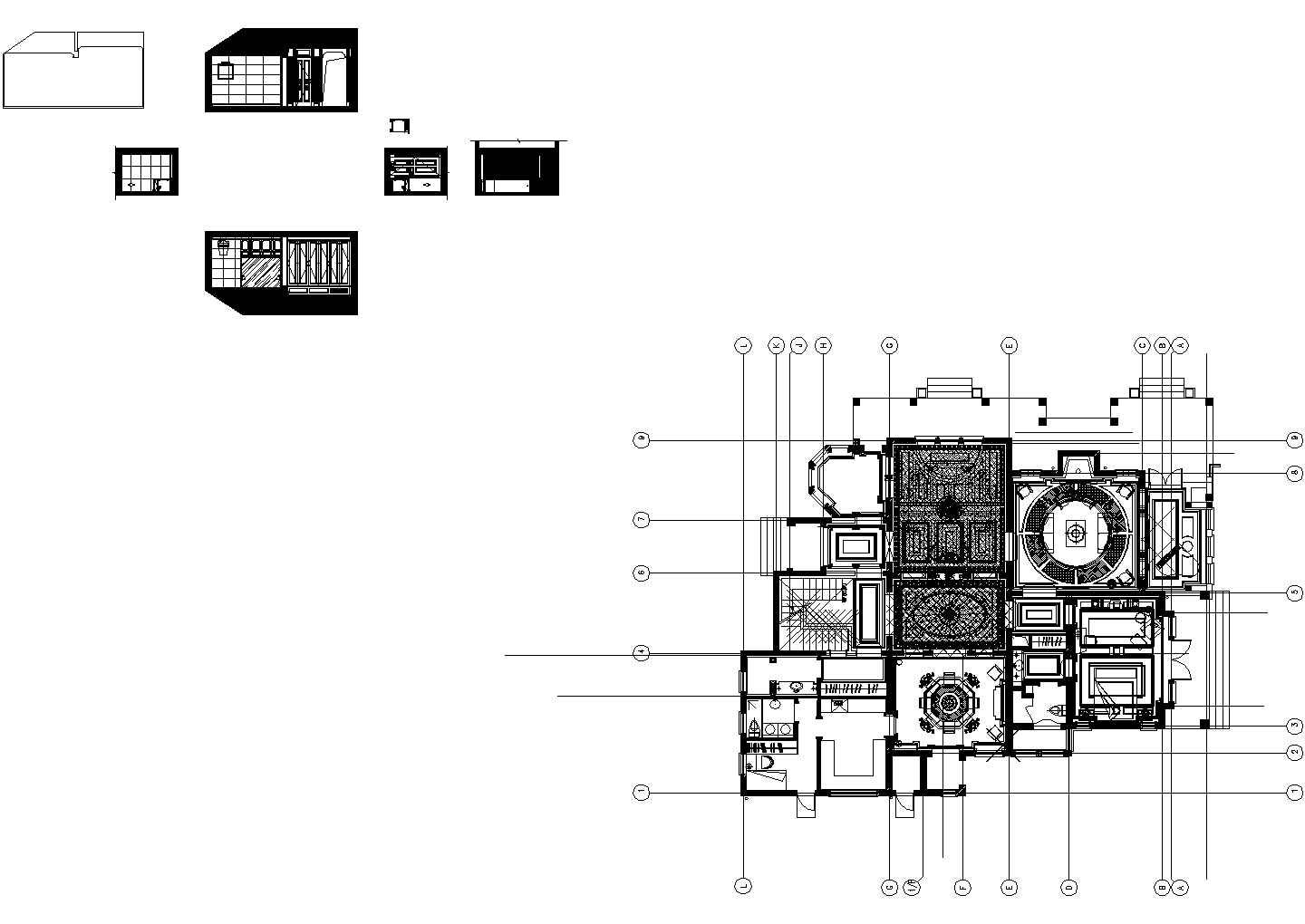某欧式三层庄园别墅室内设计施工图