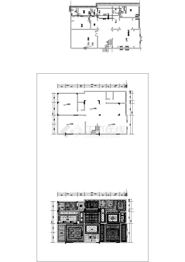 晋愉二期英伦风格三层别墅样板房施工图-图二