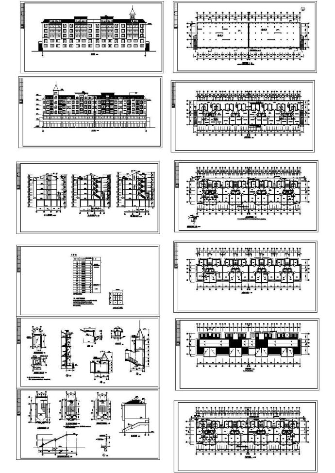 某地上六层框架结构临街商务楼设计cad全套建筑施工图（标注详细，12张图）_图1