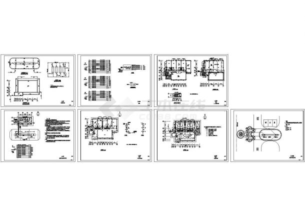 海门某加油站电气施工建筑设计cad图纸，共7张-图一