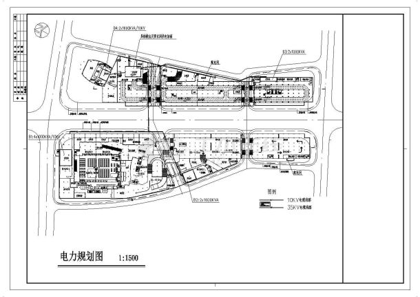 某置地广场电力规划设计cad图纸-图二