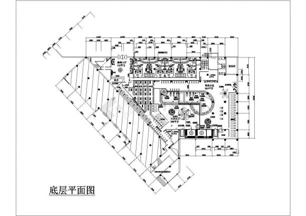 某桑拿浴场底层平面CAD设计图纸-图二