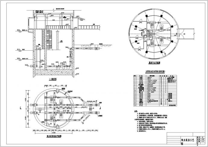 某地区5万吨净水厂给排水工艺全套设计CAD施工图_图1