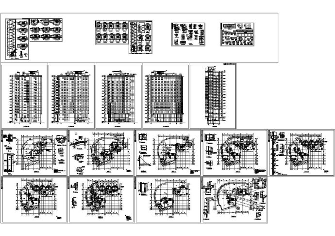 福建高层旅馆住宅建筑设计施工cad图纸（含地下一层，共二十张）_图1