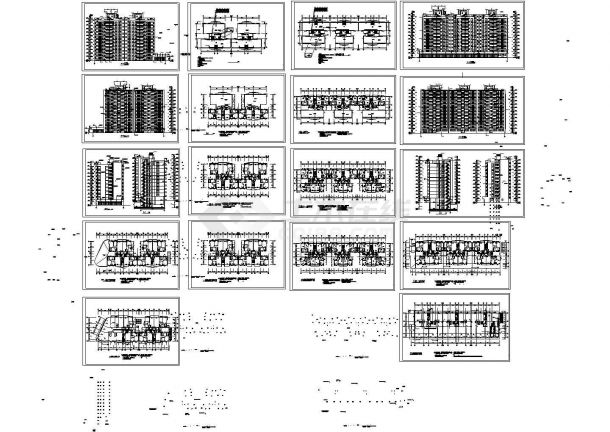 某住宅小区一梯4户高层框架结构住宅楼设计cad全套建筑施工图（标注详细，18张图）-图二