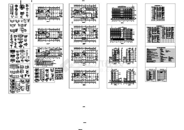 某地上六层框架结构办公楼设计cad全套建筑施工图纸（含设计说明）-图一