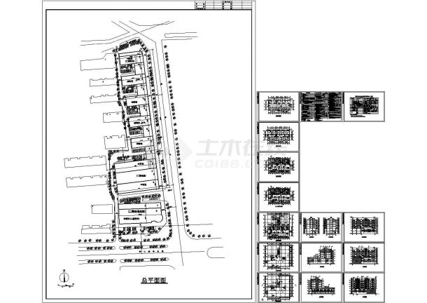 某沿街商住楼（六层框架结构，3136㎡）设计cad全套建筑施工图纸（含设计说明）-图二