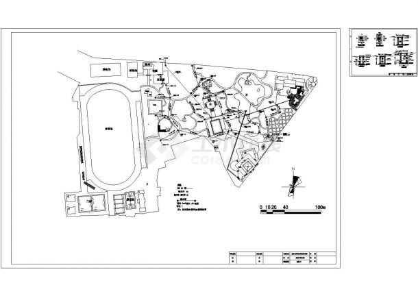 某市公园给排水CAD设计详图-图一