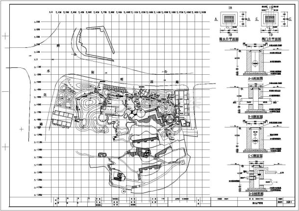 某小游园环境排水CAD施工图-图一
