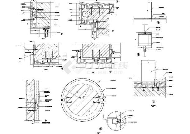 20套石材幕墙建筑设计CAD详图（很详细）-图一