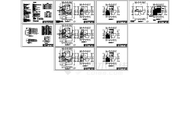 某三层框架结构别墅楼设计cad全套建筑施工图（含设计说明，含结构设计，含给排水设计，含电气设计）-图一