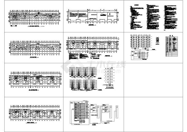 泰安小区6层住宅楼电气系统设计施工cad图纸，共十张-图一