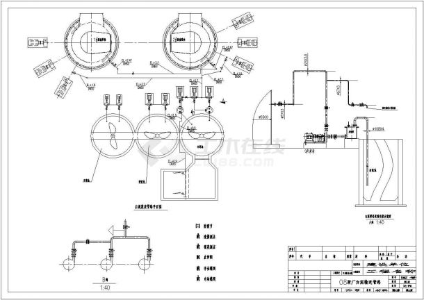 山东某纸业公司锅炉烟气脱硫工程白泥法脱硫管路设计CAD施工图-图二