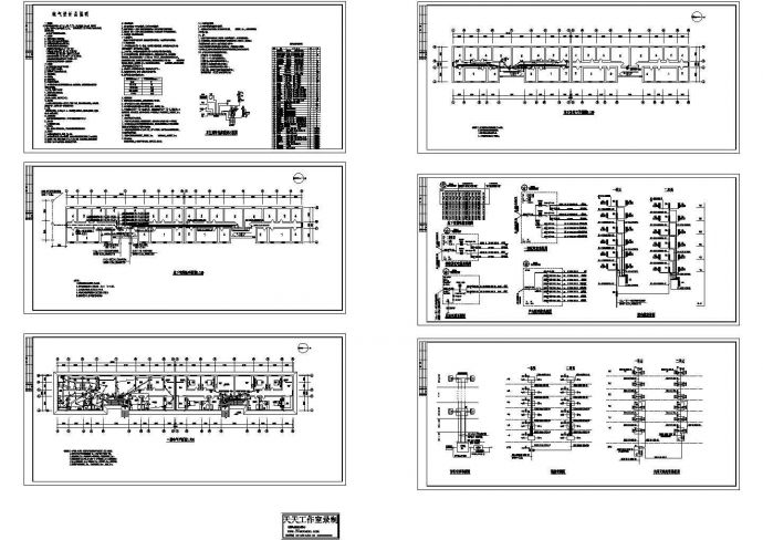 新疆和田市城区多层砖混住宅电气设计施工cad图纸，共六张_图1