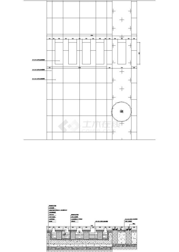 汀步建筑设计平立剖面CAD布置图-图一