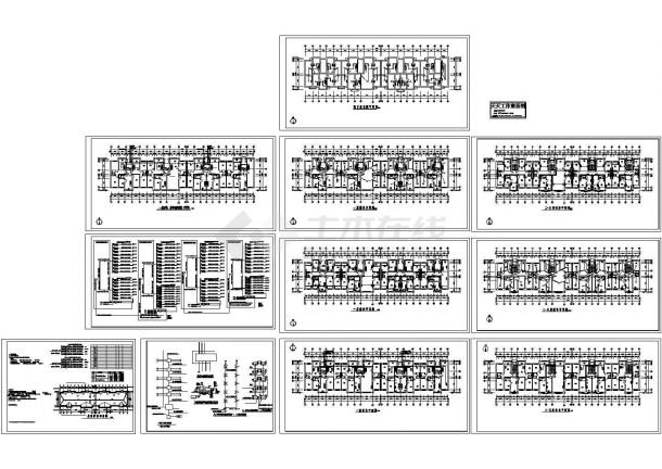 五层小区住宅楼电气系统设计施工cad图纸，共十一张-图一