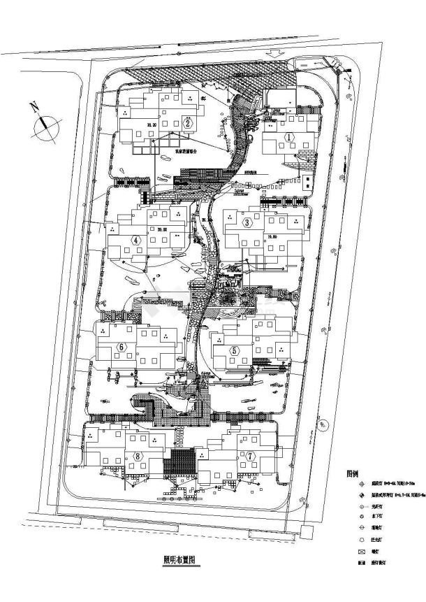 园林景观照明布置图-图一