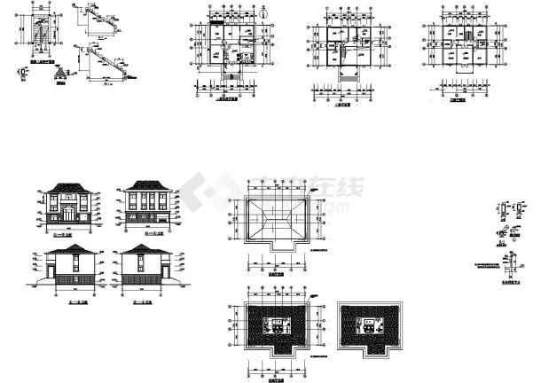 某农村经济型三层框架结构别墅设计cad全套建筑方案图（甲级院设计）-图一