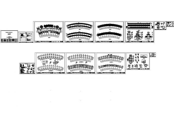 某仿古长廊设计cad全套建筑图（含设计说明，含结构设计）_图1