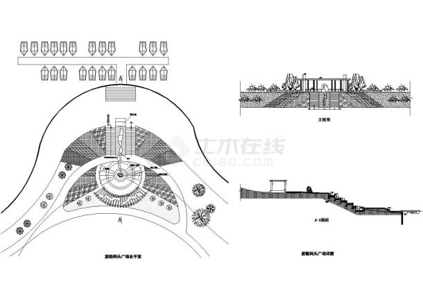 某景区游船码头广场设计CAD详图-图一