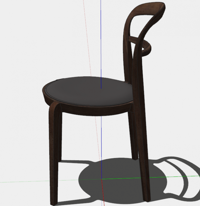 黑色圆凳无扶手椅子su模型_图1