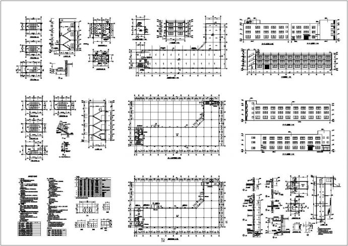 某3810㎡地上三层厂房建筑施工图纸 ，含建筑设计说明共17张图纸_图1