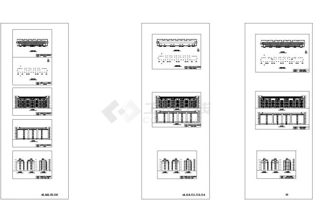 某生态型居住区五层框架结构住宅楼设计cad全套建筑方案图（含3组设计）-图一