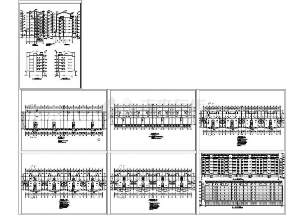 六层底商住宅楼建筑施工cad图(带地下室设计)-图一
