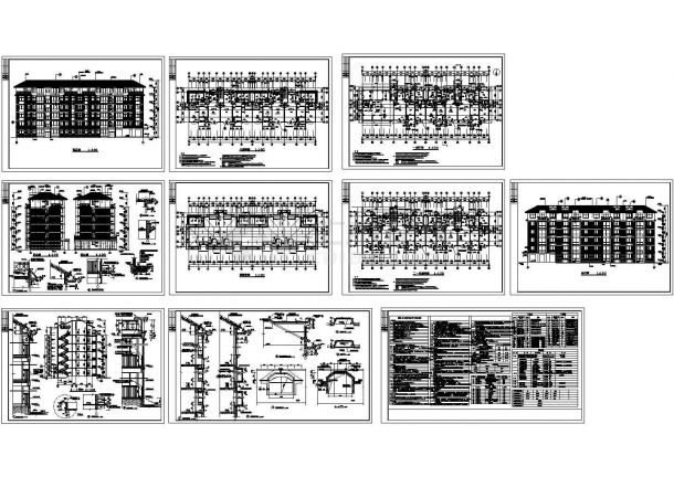3200平米6层框架+砖混结构住宅楼建筑设计CAD施工图-图一