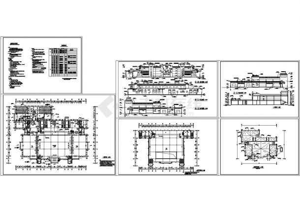 某4324平方米二层学校餐厅建筑设计方案cad图纸-图一
