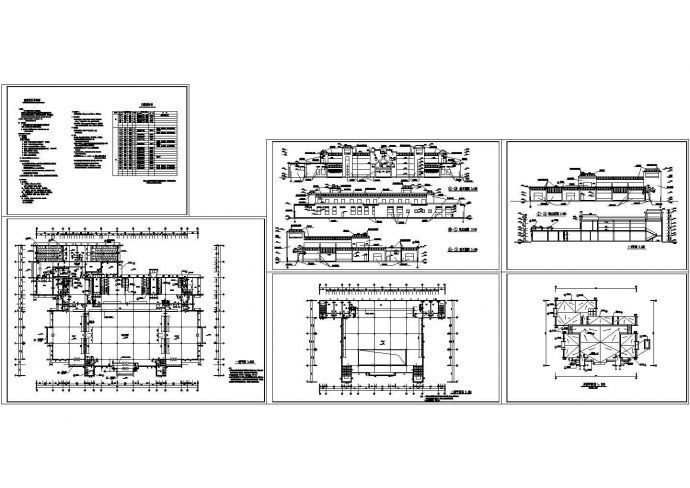 某4324平方米二层学校餐厅建筑设计方案cad图纸_图1