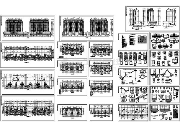 某多层框架结构住宅楼（13792.17㎡）设计cad全套建筑施工图（含设计说明，24张图）-图二