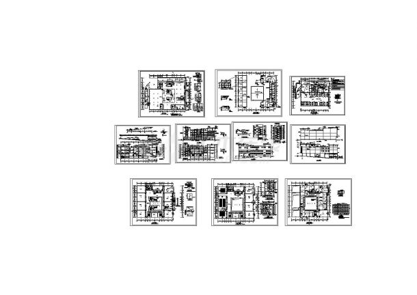 某三层（带地下停车场）文化商城建筑施工CAD图纸-图一