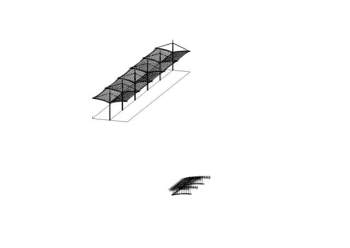 某膜结构车棚（5米宽）设计cad全套结构图纸（含设计说明）、膜结构车棚图纸_图1
