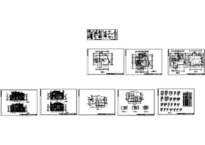 某二层带地下室框架结构流行风格小别墅设计cad全套建筑施工图（含每层建筑面积）_图1